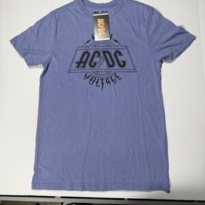 AC/DC High Voltage Graphic T-Shirt Men's Small  Unisex Blue Band Tee Rock N Roll